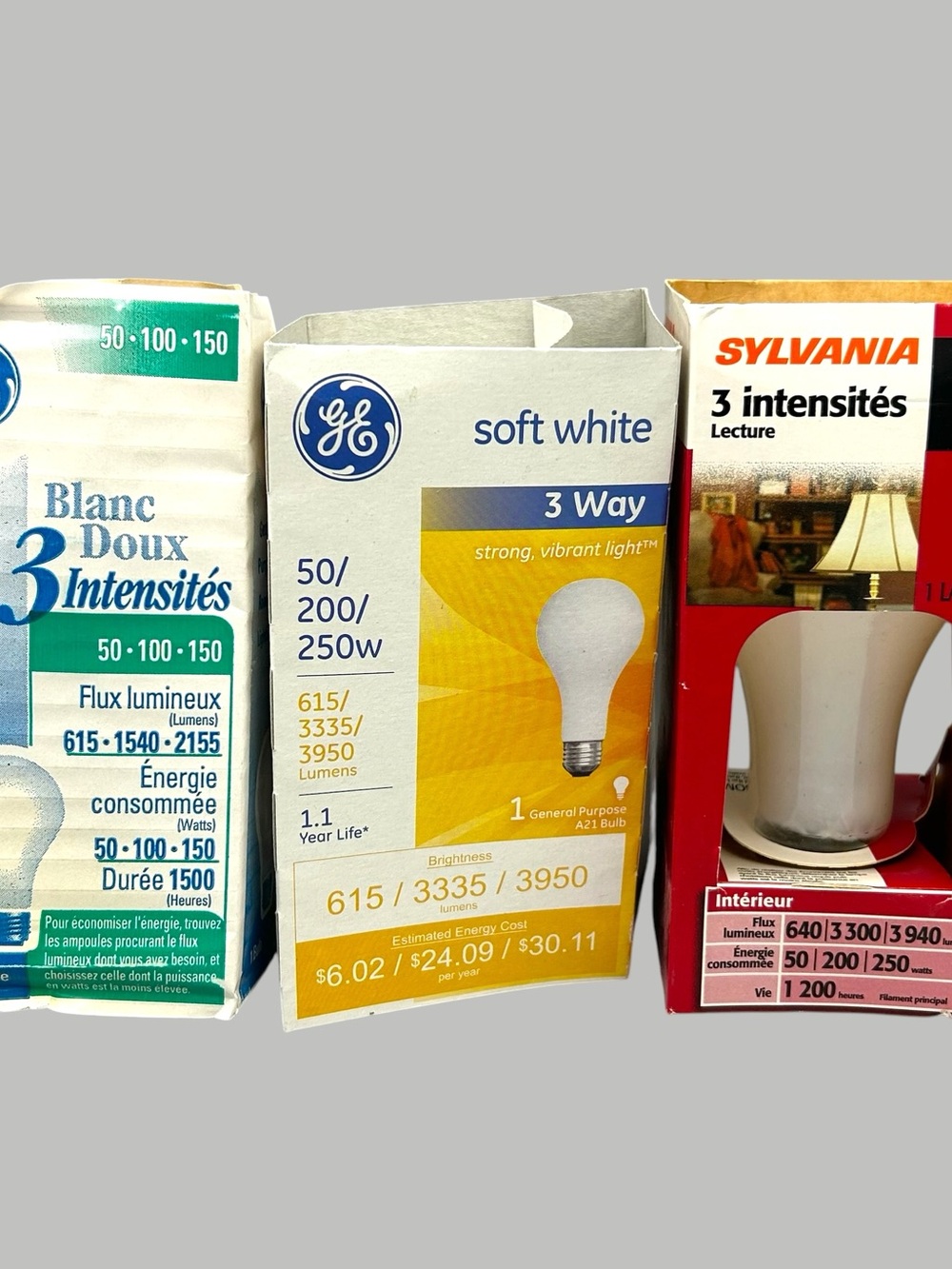 NEW - 3 - GE Soft White 3-Way Light Bulbs - 3 Bulbs Total - NEW